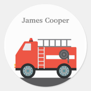 Personalized Firetruck Stickers