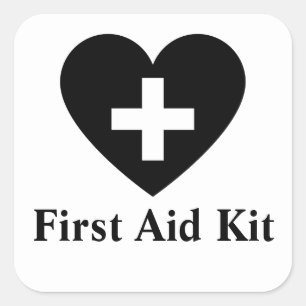 Personalized first aid kit square sticker