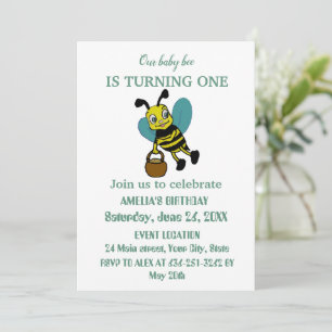 Personalized first birth year 1st birthday party invitation