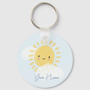 Personalized First Birthday Baby Shower Sunshine Keychain