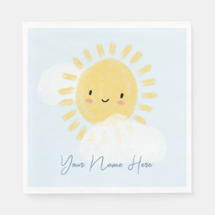 Personalized First Birthday Baby Shower Sunshine Napkin