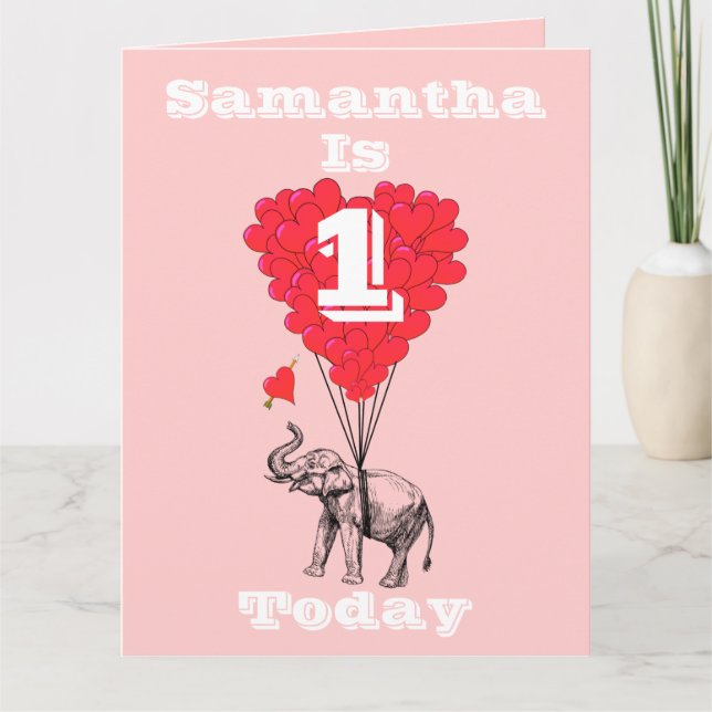 Personalized first Birthday Card (Front)