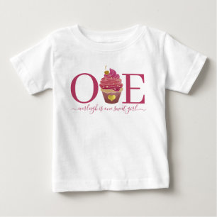 Personalized First Birthday Cupcake Baby T-Shirt