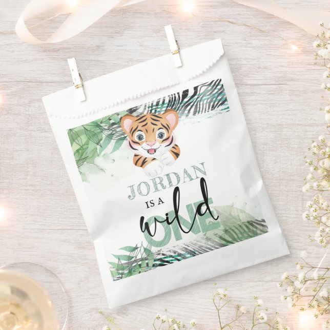Personalized First Birthday Lion Jungle Favour Bag (Clipped)