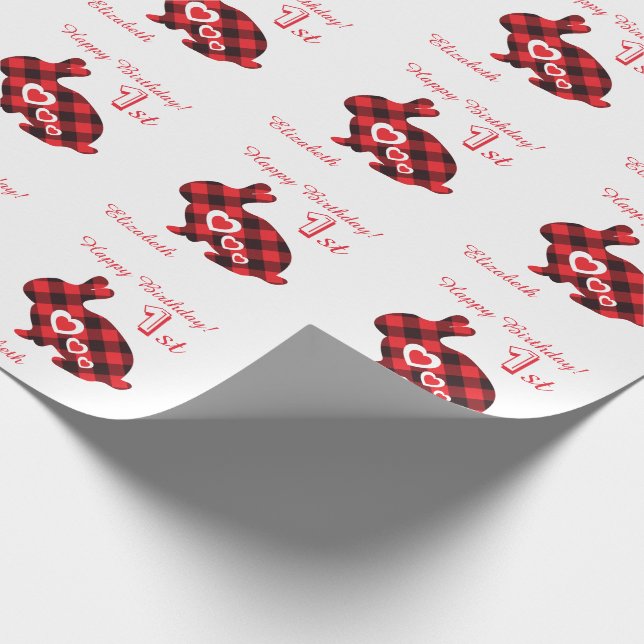 Personalized First Birthday lumberjack boy/girl Wrapping Paper (Corner)