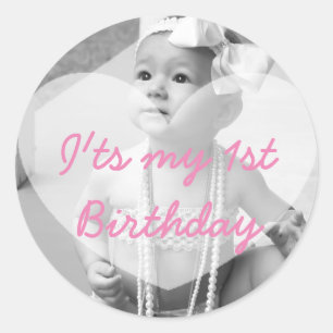 Personalized First Birthday Photo Sticker
