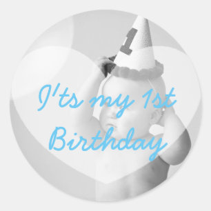 Personalized First Birthday Photo Sticker
