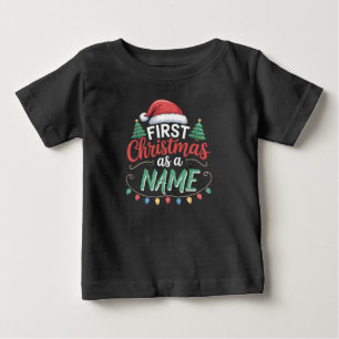Personalized First Christmas As A Family Matching Baby T-Shirt