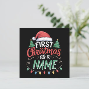 Personalized First Christmas As A Family Matching  Holiday Card