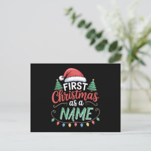 Personalized First Christmas As A Family Matching  Holiday Postcard