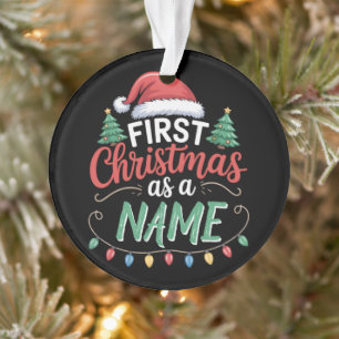 Personalized First Christmas As A Family Matching  Ornament