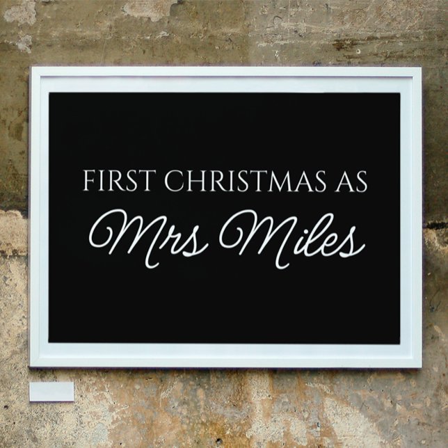 Personalized 'First Christmas as a Mrs.' Surname Poster (Personalized 'First Christmas as a Mrs.' Surname Poster)