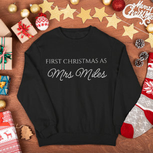 Personalized 'First Christmas as a Mrs.' Surname Sweatshirt