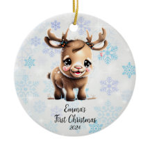 Personalized First Christmas Baby Reindeer 