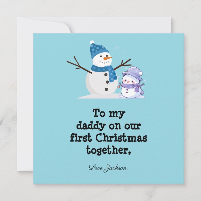 Personalized First Christmas Card for New Dad (Front)