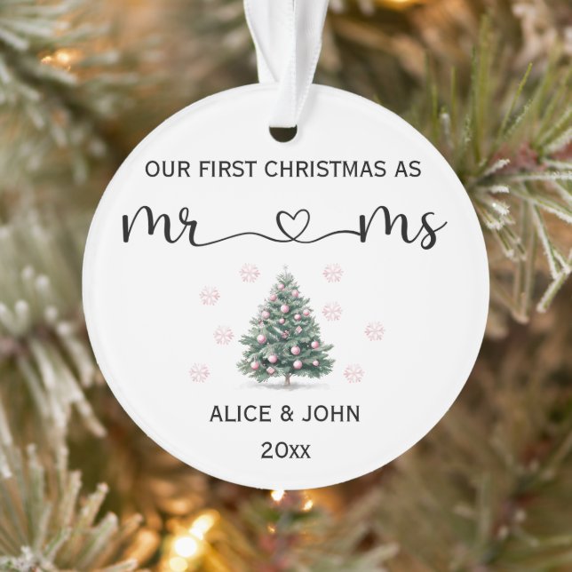 Personalized First Christmas Couple Ornament (Tree)