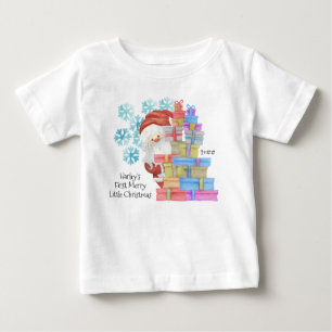 Personalized First Christmas Cute Father Christmas Baby T-Shirt