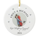 Personalized First Christmas Engaged Festive Photo