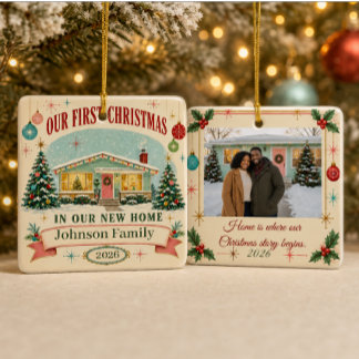 Personalized First Christmas in Our New Home 2026  Ceramic Ornament