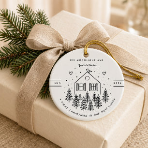 Personalized First Christmas in Our New Home Ceramic Ornament