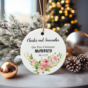 Personalized First Christmas Married Ornament
