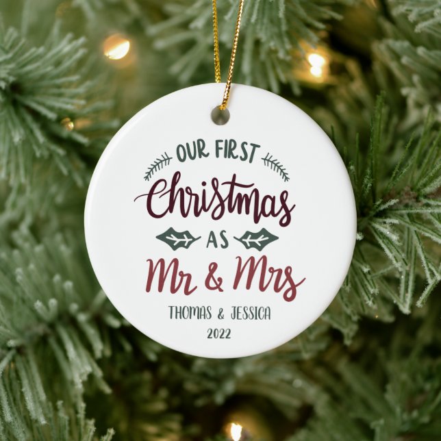 Personalized First Christmas Married Ornament (Tree)