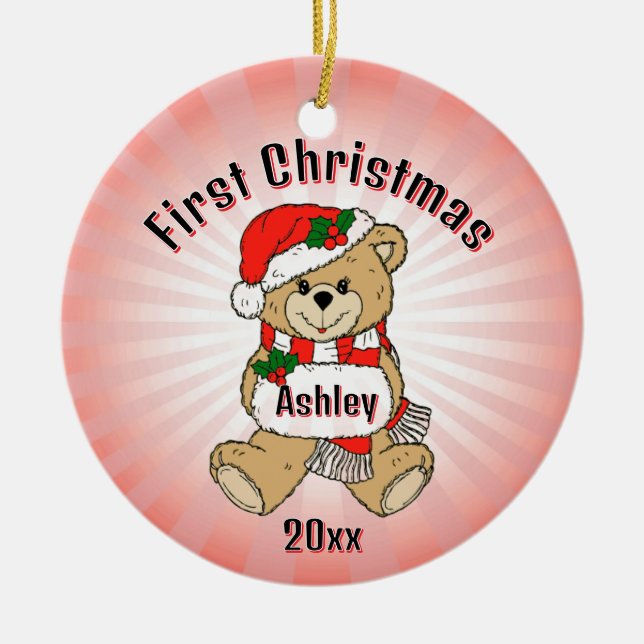 Personalized First Christmas Ornament (Front)