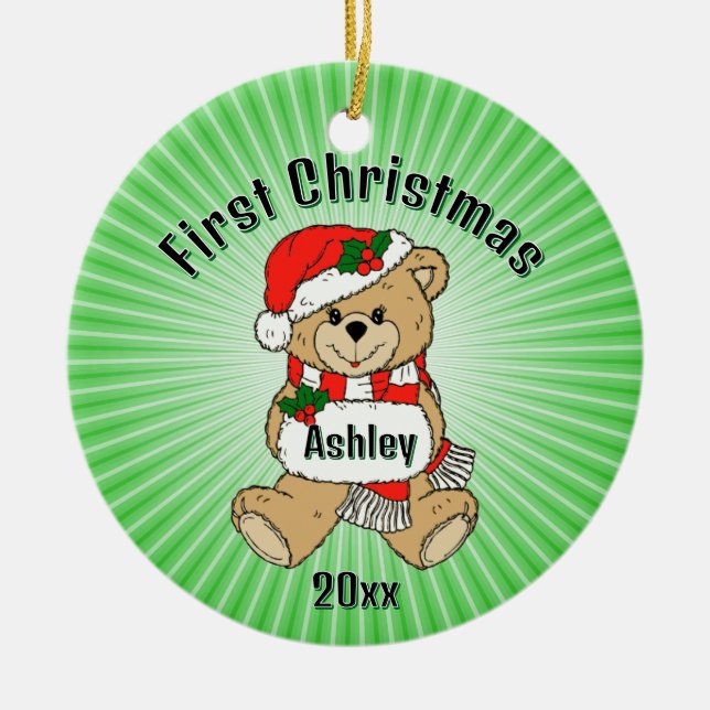 Personalized First Christmas Ornament (Front)