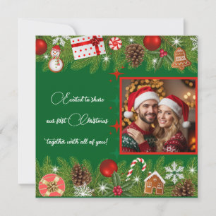 Personalized First Christmas Photo Holiday Card