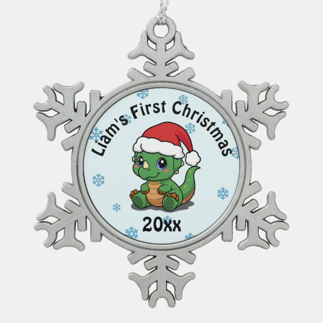 Personalized First Christmas Snowflake Ornament (Front)