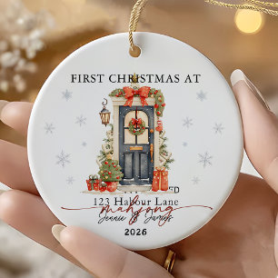 Personalized First Christmas Together in New Home  Ceramic Ornament