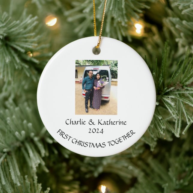 Personalized first christmas together ornament (Tree)