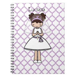 Personalized First Communion Day Latina girl Notebook