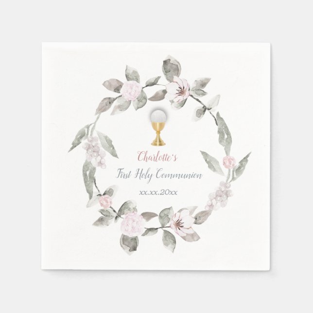 personalized First Communion Napkin (Front)