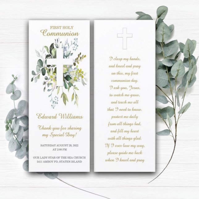 Personalized  First Communion Prayer Card (Creator Uploaded)