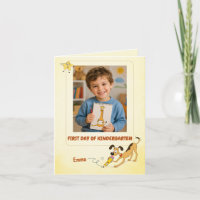 Personalized First Day of Kindergarten Photo Card