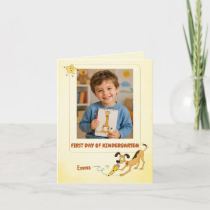 Personalized First Day of Kindergarten Photo Card