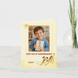 Personalized First Day of Kindergarten Photo Card