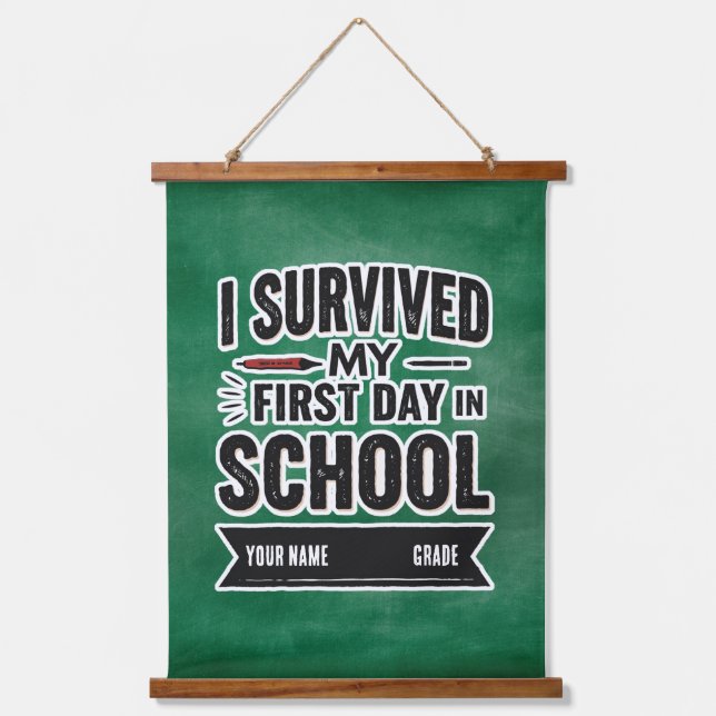 Personalized First Day of School Art Hanging Tapestry (Front)