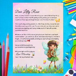 Personalized First Day of School Fairy Letter Invitation