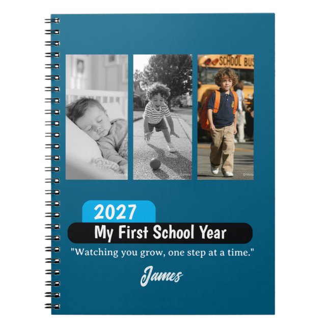 Personalized First Day of School Photo Keepsake Notebook (Front)