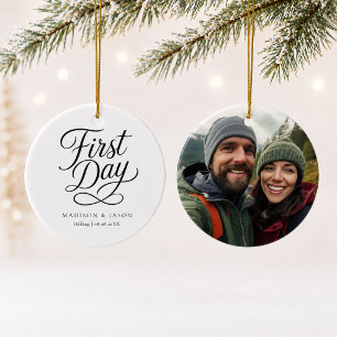 Personalized First Day Photo Christmas Ornament 