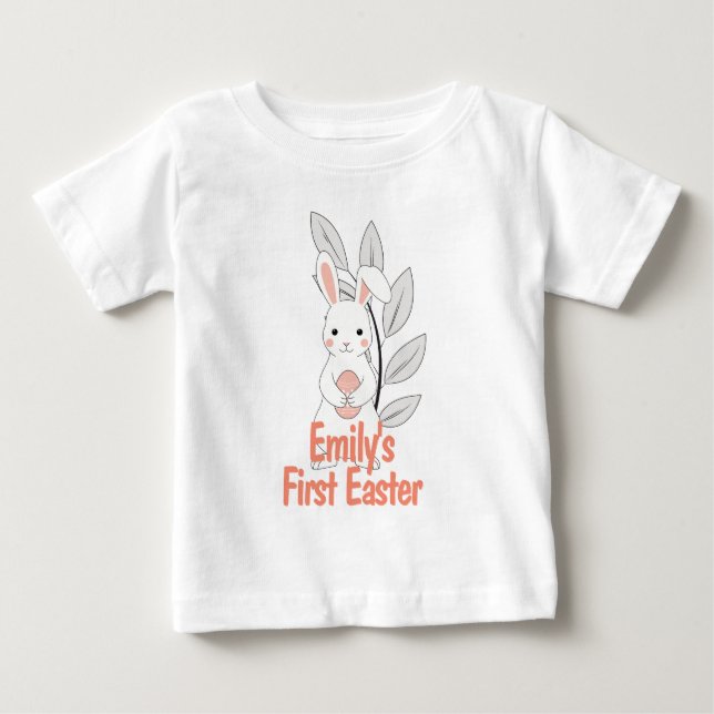 Personalized First Easter Bunny Kids Shirt (Front)