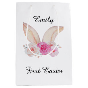Personalized first easter milestone  medium gift bag