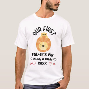 Personalized First Fathers Day 2021, Custom Names T-Shirt