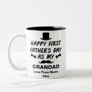 Personalized first fathers day as my grandad 2021 Two-Tone coffee mug