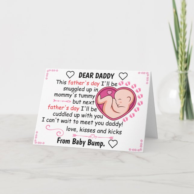 Personalized First Fathers Day From daughter Holiday Card (Front)