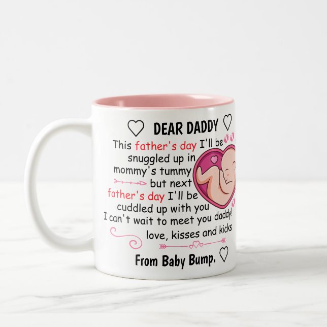 Personalized First Fathers Day From daughter Two-Tone Coffee Mug (Left)