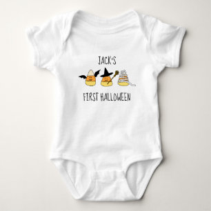 Personalized First Halloween Candy Corn Baby Bodysuit
