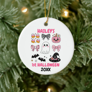 Personalized First Halloween Ceramic Ornament
